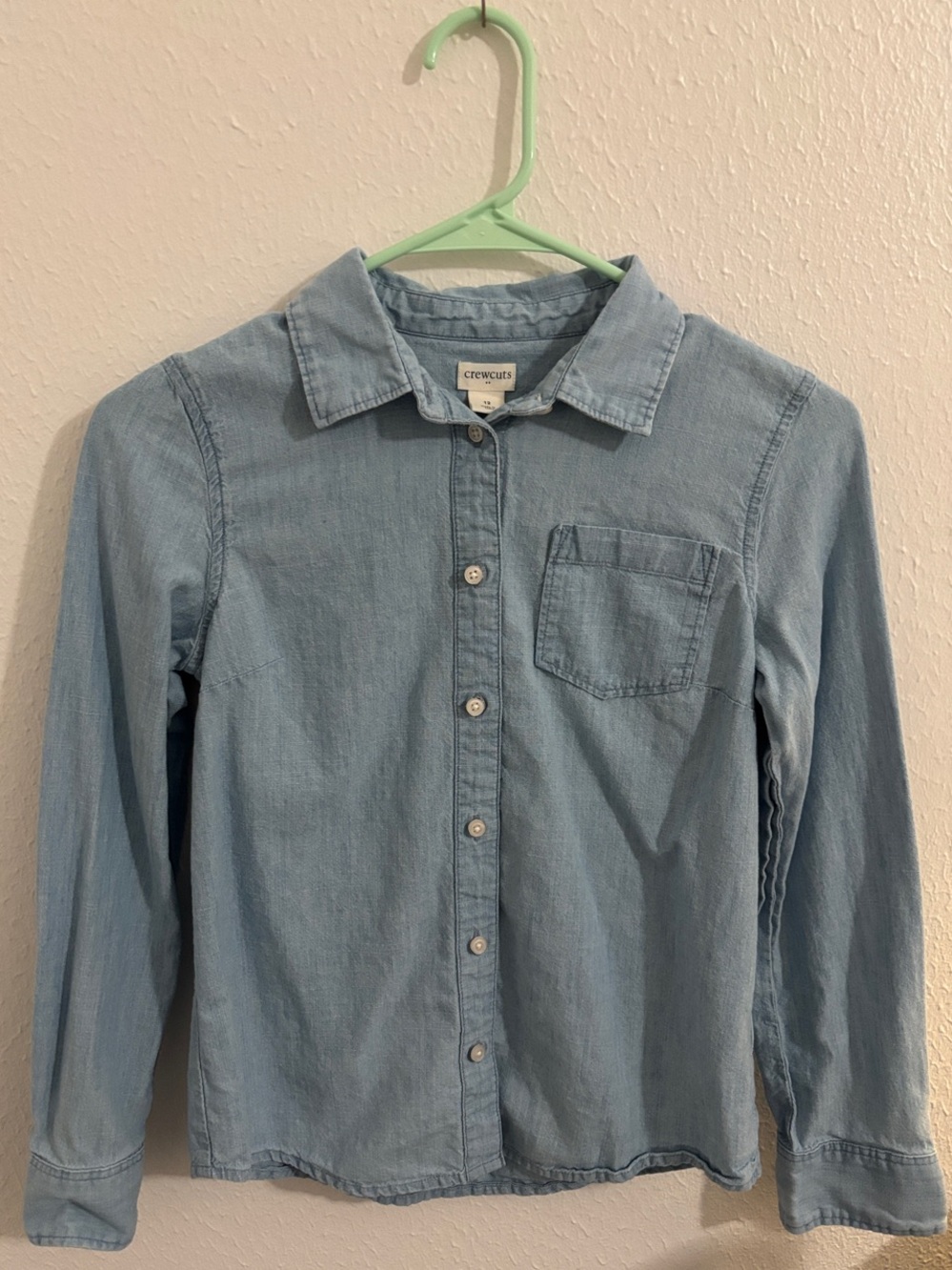 Crewcuts Formal Light Blue Denim Button-Down Shirt Size Girl 12